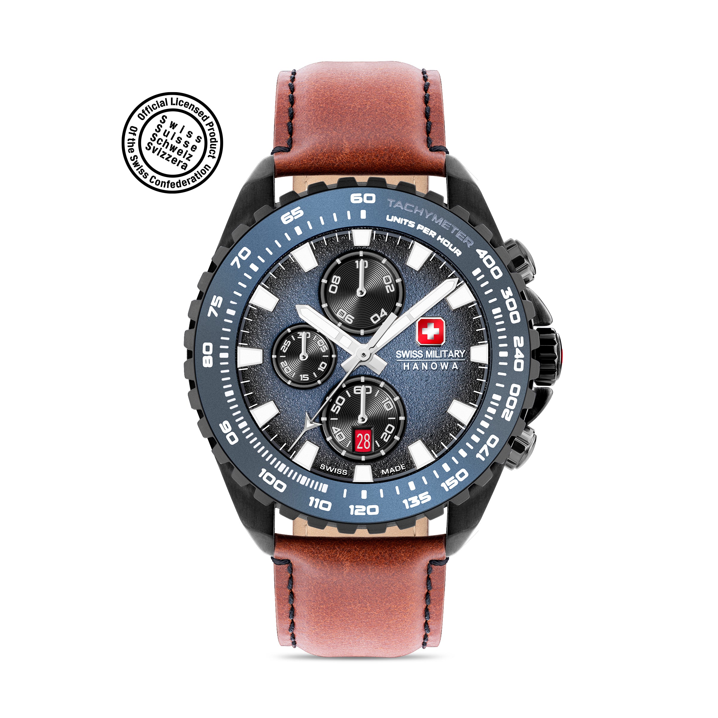 SWISS MILITARY HANOWA STONE MARTEN BLUE ROUND DIAL ANALOG WATCH FOR Men's SMWGC0001831