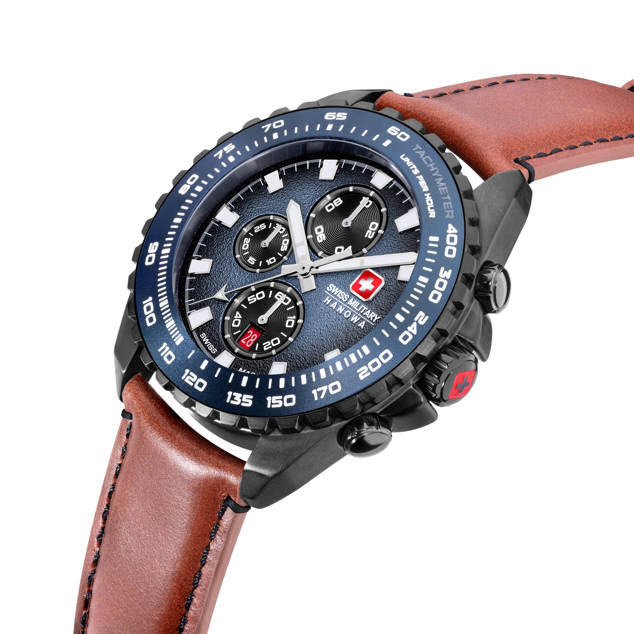 SWISS MILITARY HANOWA STONE MARTEN BLUE ROUND DIAL ANALOG WATCH FOR Men's SMWGC0001831