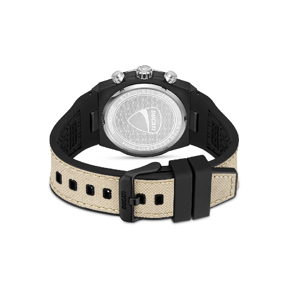 Ducati Chronograph Quartz Watch With Beige Leather Strap