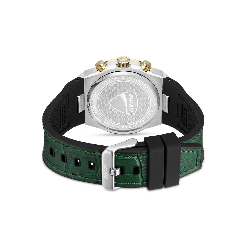 Ducati Chronograph Quartz Watch With Green Leather Strap