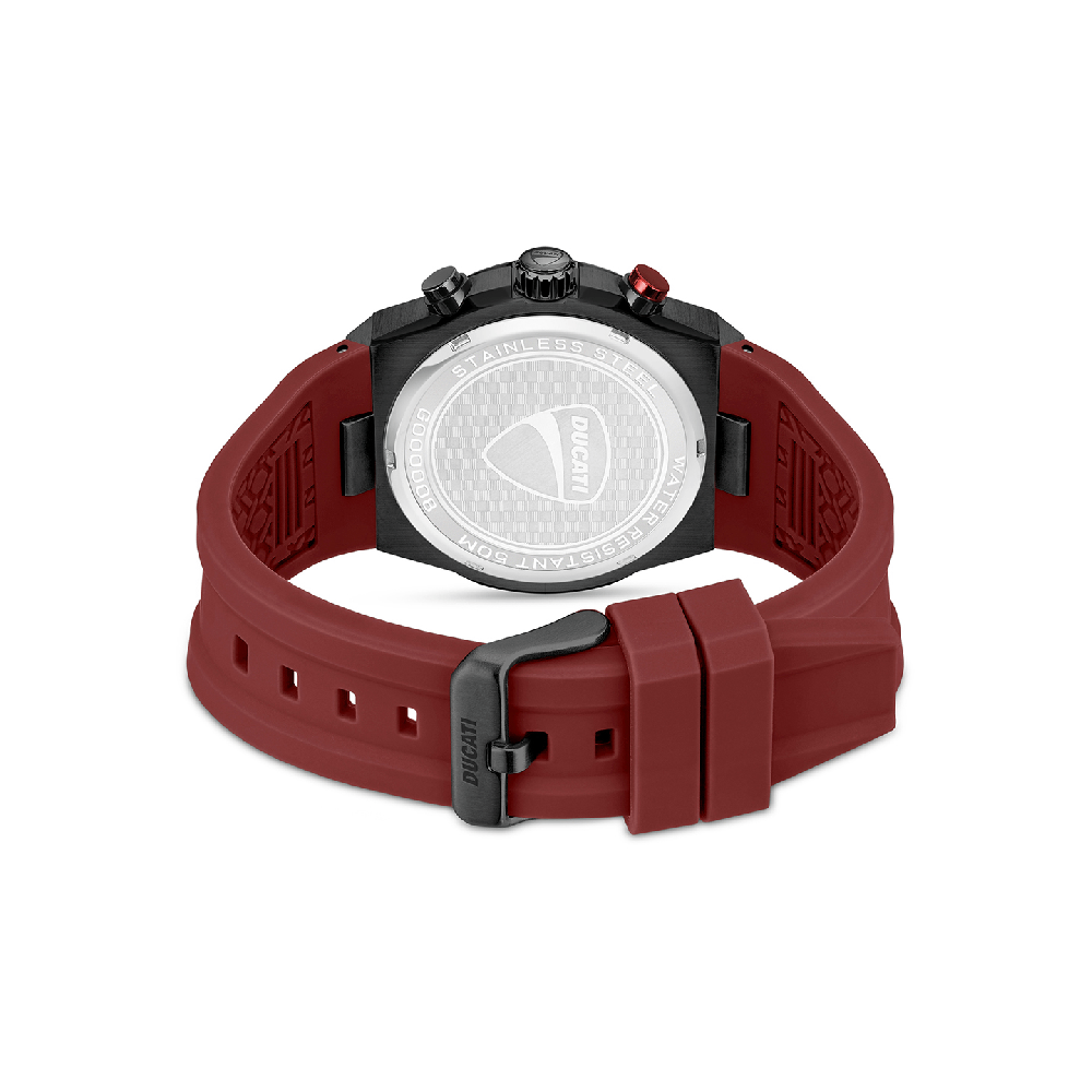 Ducati Chronograph Quartz Watch With Red Silicon Strap