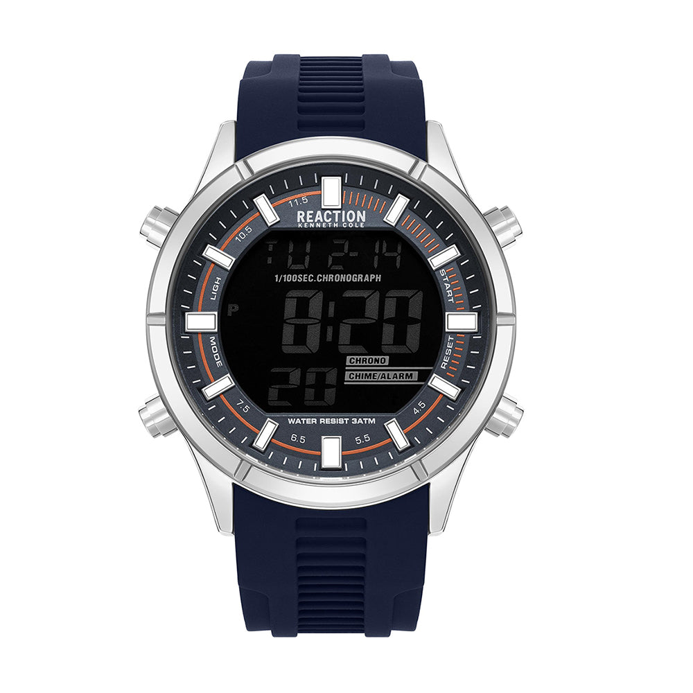 Kenneth Cole Reaction Digital Blue Blue Silicon Strap Casual Watch for Men's - KRWGP9006301