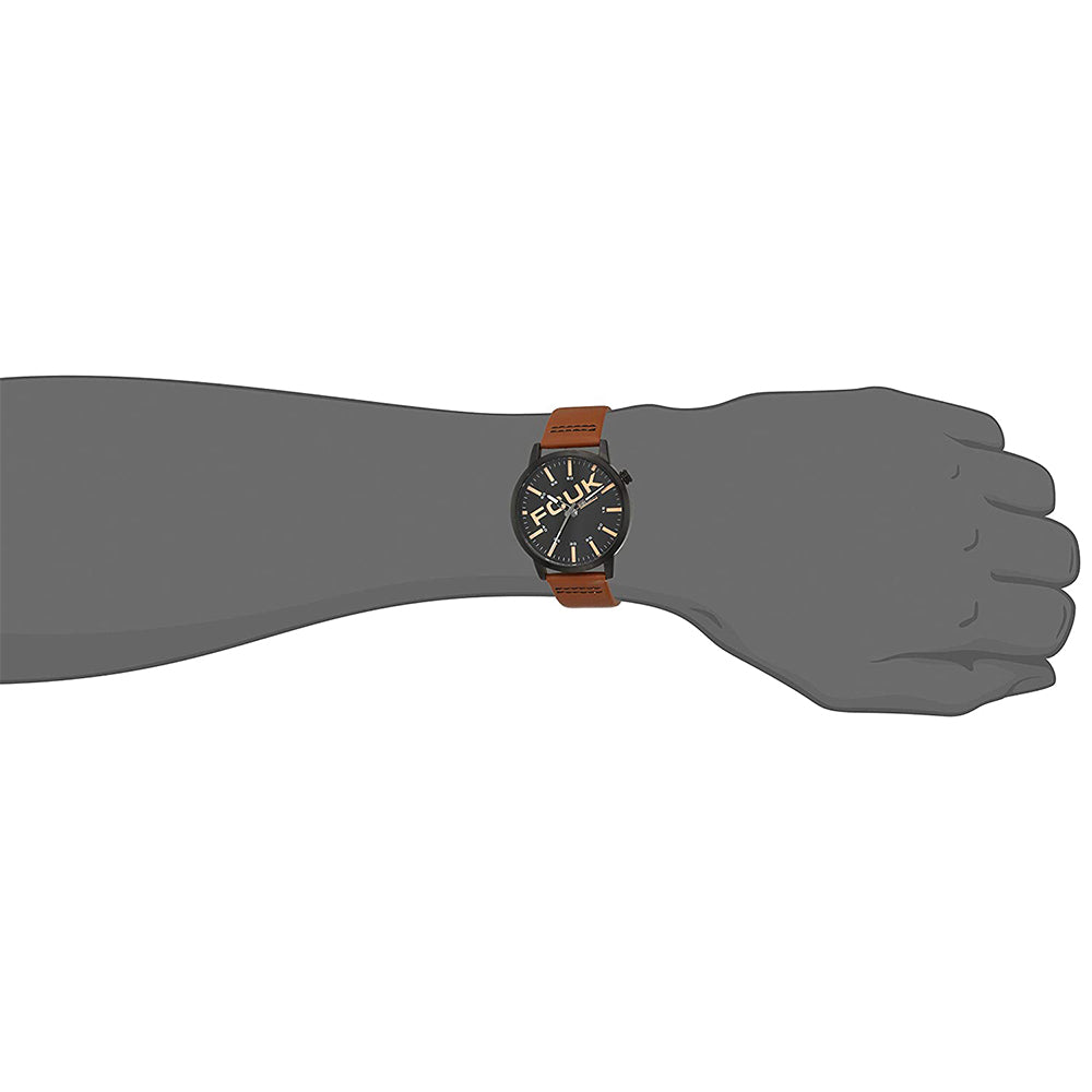 FCUK Analog Black Dial Men's Watch-FK0010C