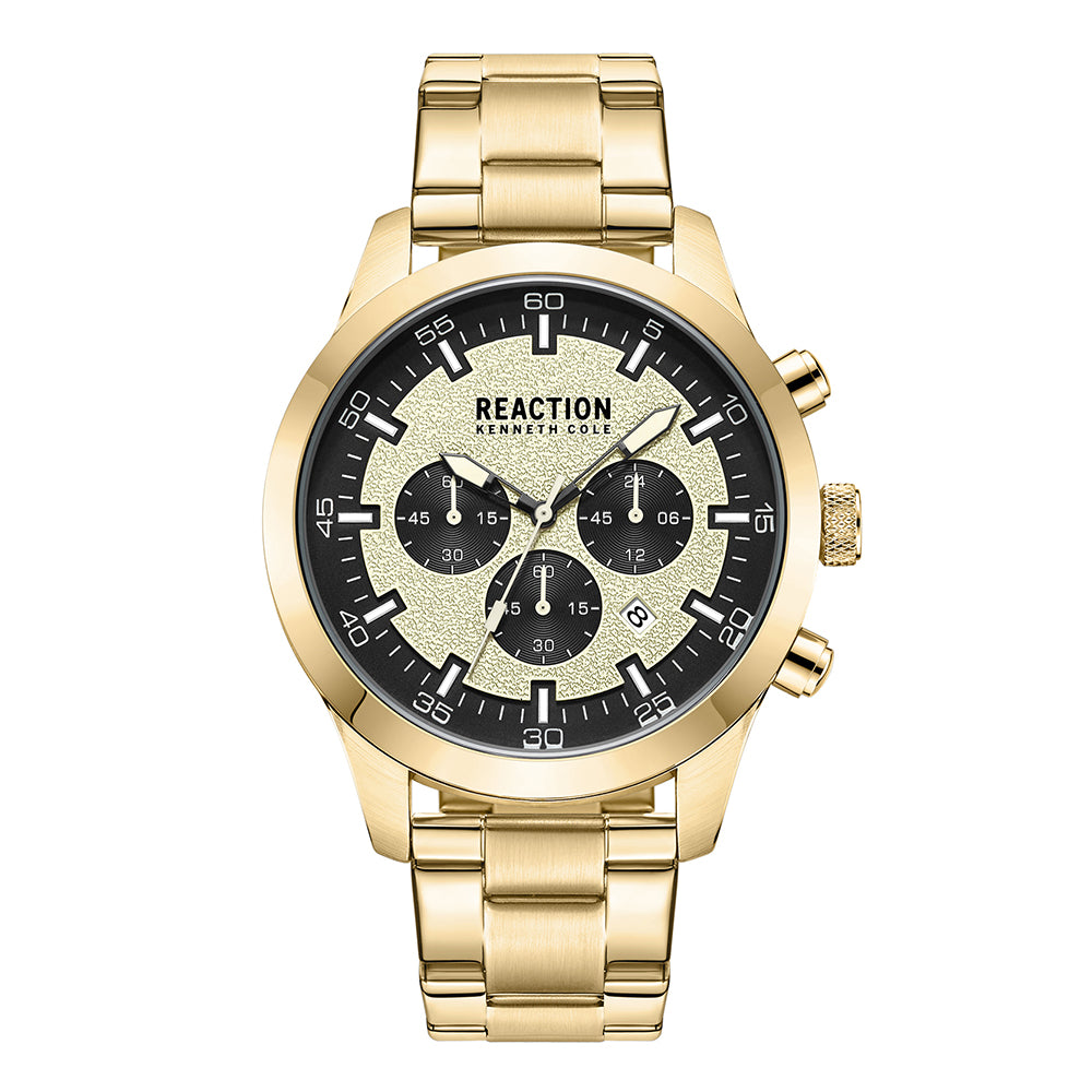 Kenneth Cole Reaction Chronograph White Gold Stainless Steel Bracelet