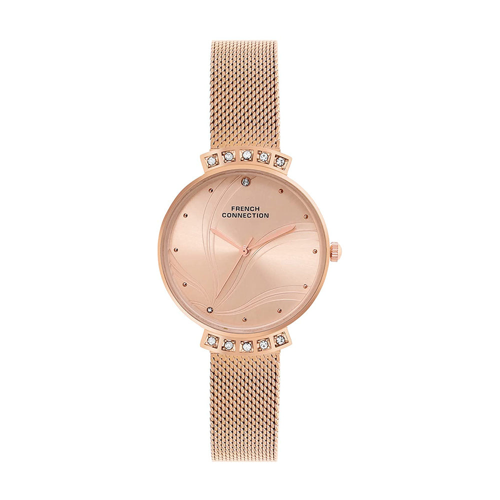 French Connection Analog Rose Gold Dial Women's Watch-FCN00032D