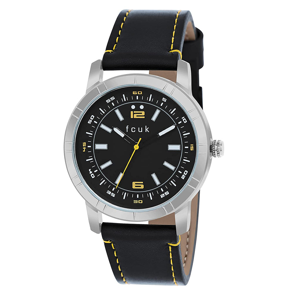 FCUK Analog Black Dial Men's Watch-FK00012D