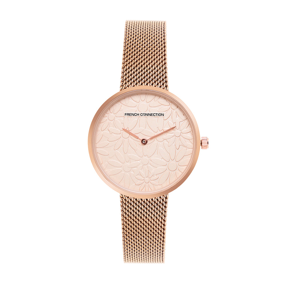 French Connection Analog Rose Gold Dial Women's Watch-FCN00024B
