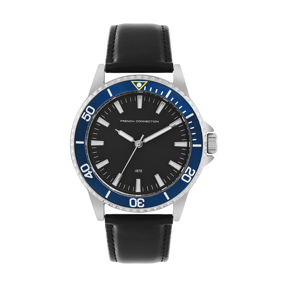 French Connection Black Dial Analog Watch For Mens - FCE23BL-S