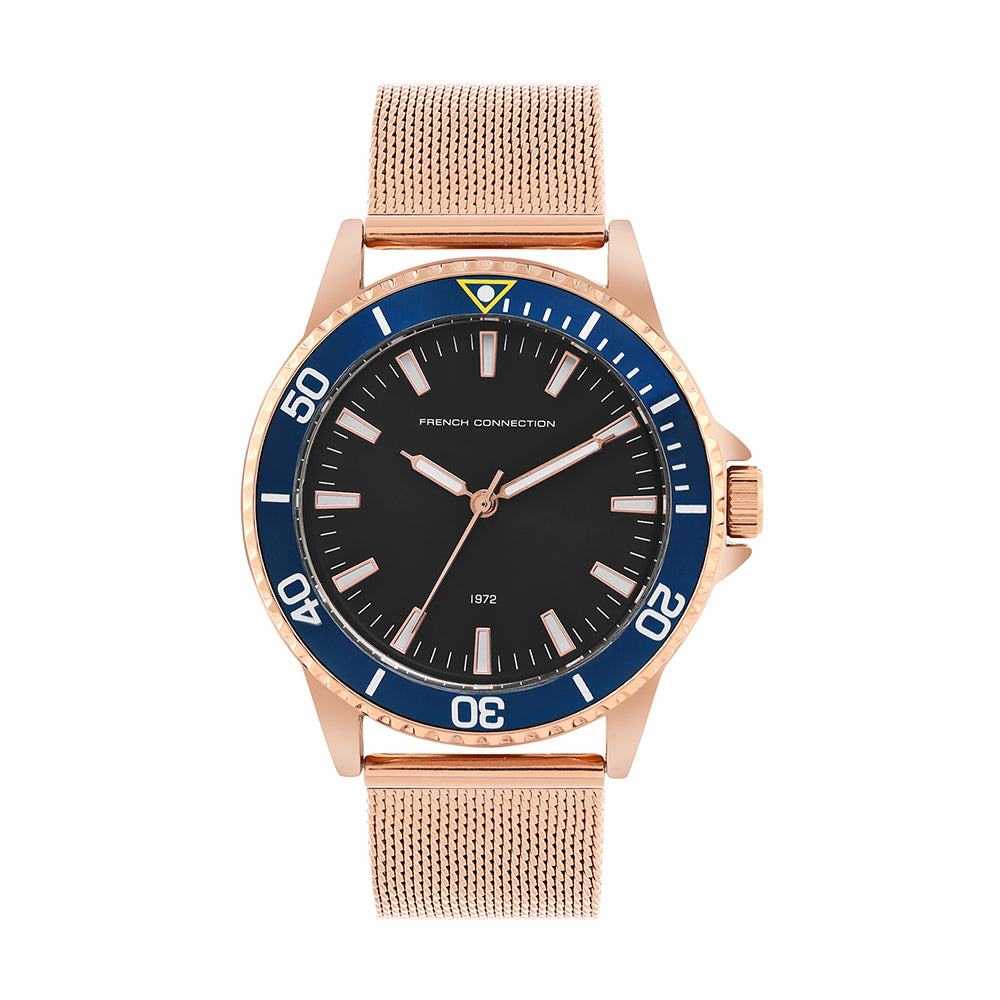 French Connection Black Dial Analog Watch For Mens - FCE23RGM