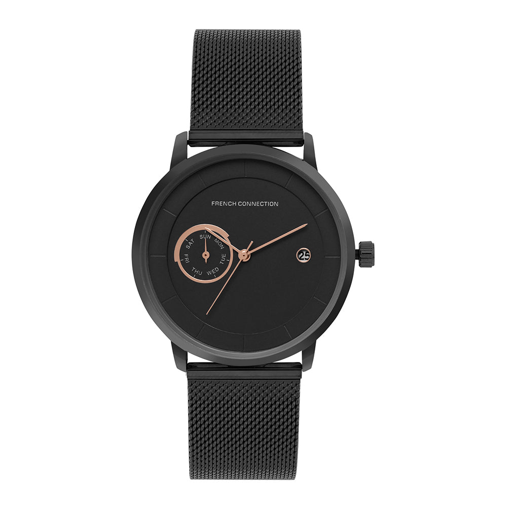 French Connection FCN00025B Picasa Black Dial Men's Analog Watch