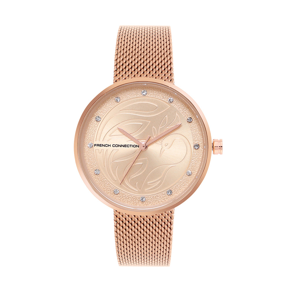 French Connection Analog Rose Gold Dial Women's Watch-FCN00038C