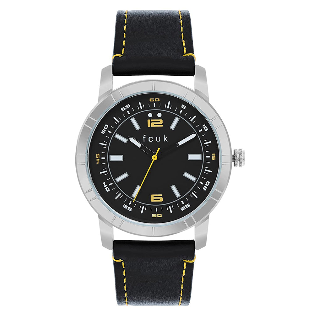 FCUK Analog Black Dial Men's Watch-FK00012D
