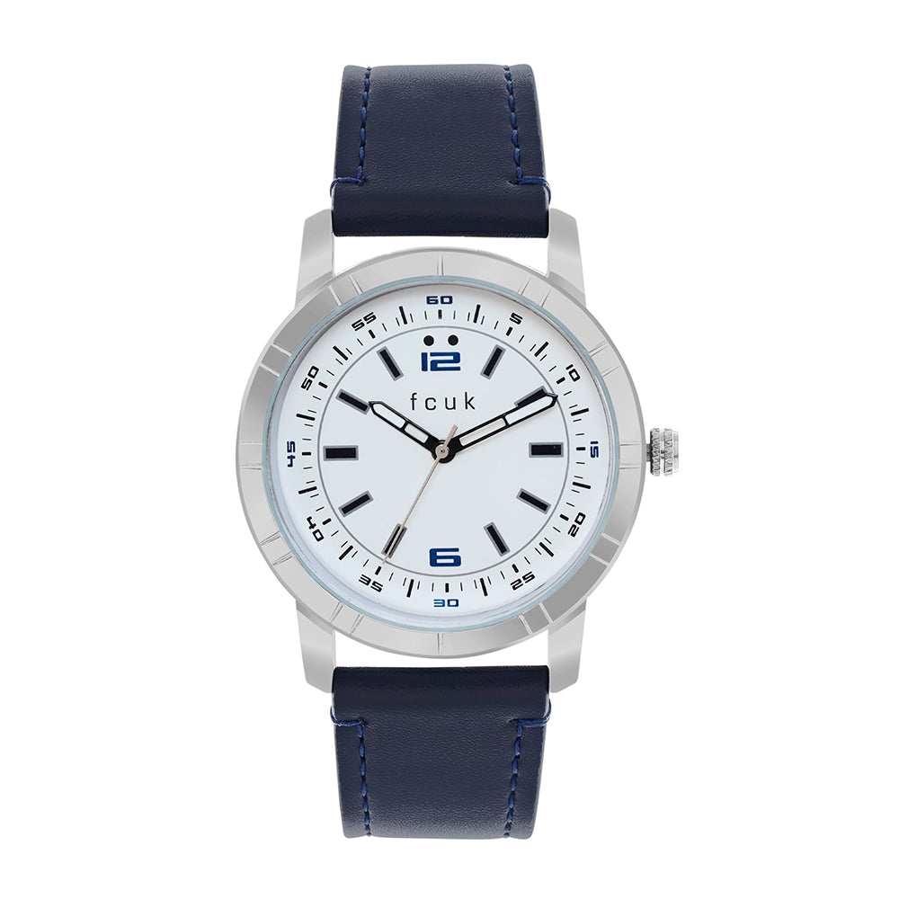 FCUK Analog White Dial Watch For Men - FK00012E
