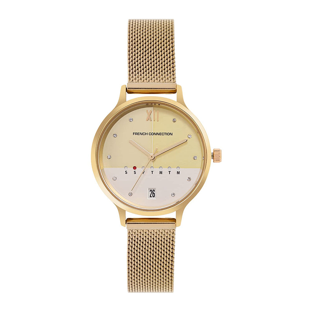 French Connection Analog Gold Dial Women's Watch-FC26GM