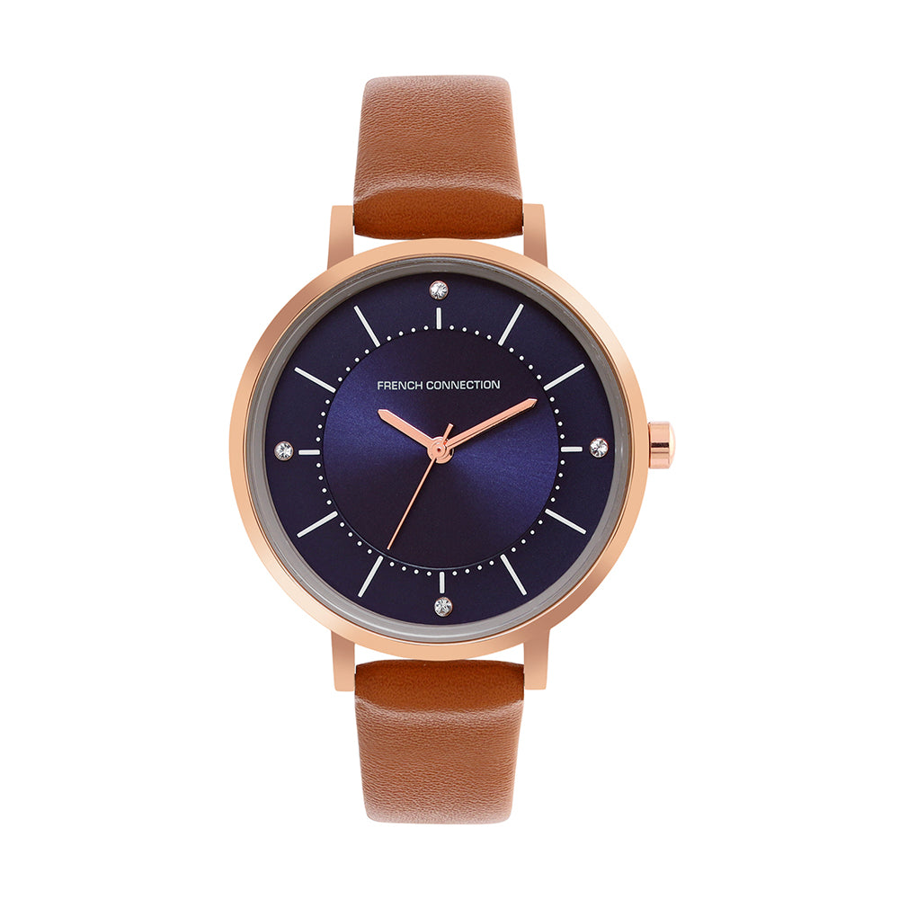 French Connection Analog Blue Dial Women's Watch-FCN00010E, Brown