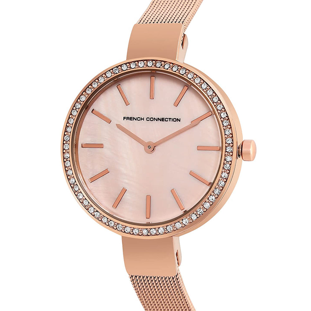 French Connection Analog Rose Gold Dial Women's Watch-FC28RGM