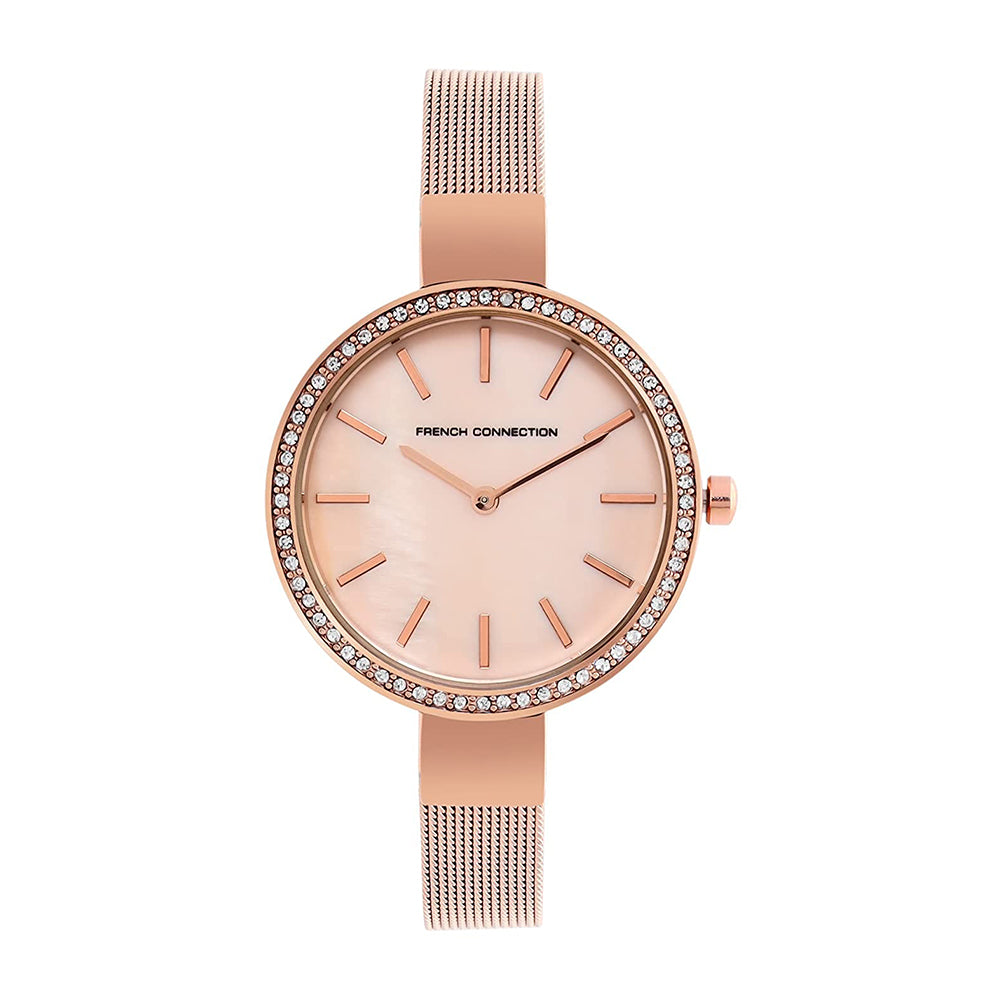 French Connection Analog Rose Gold Dial Women's Watch-FC28RGM