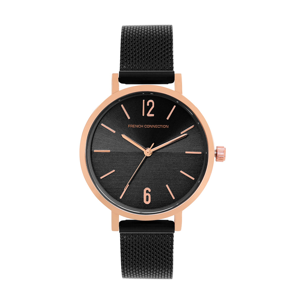 French Connection Black Analogue Watch for Women - FC007BRGM