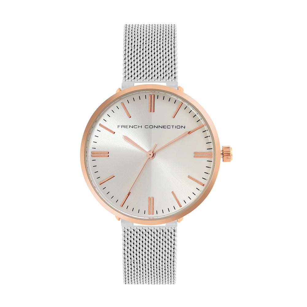 French Connection FCS002B Rose Silver Dial Women's Analog Watch