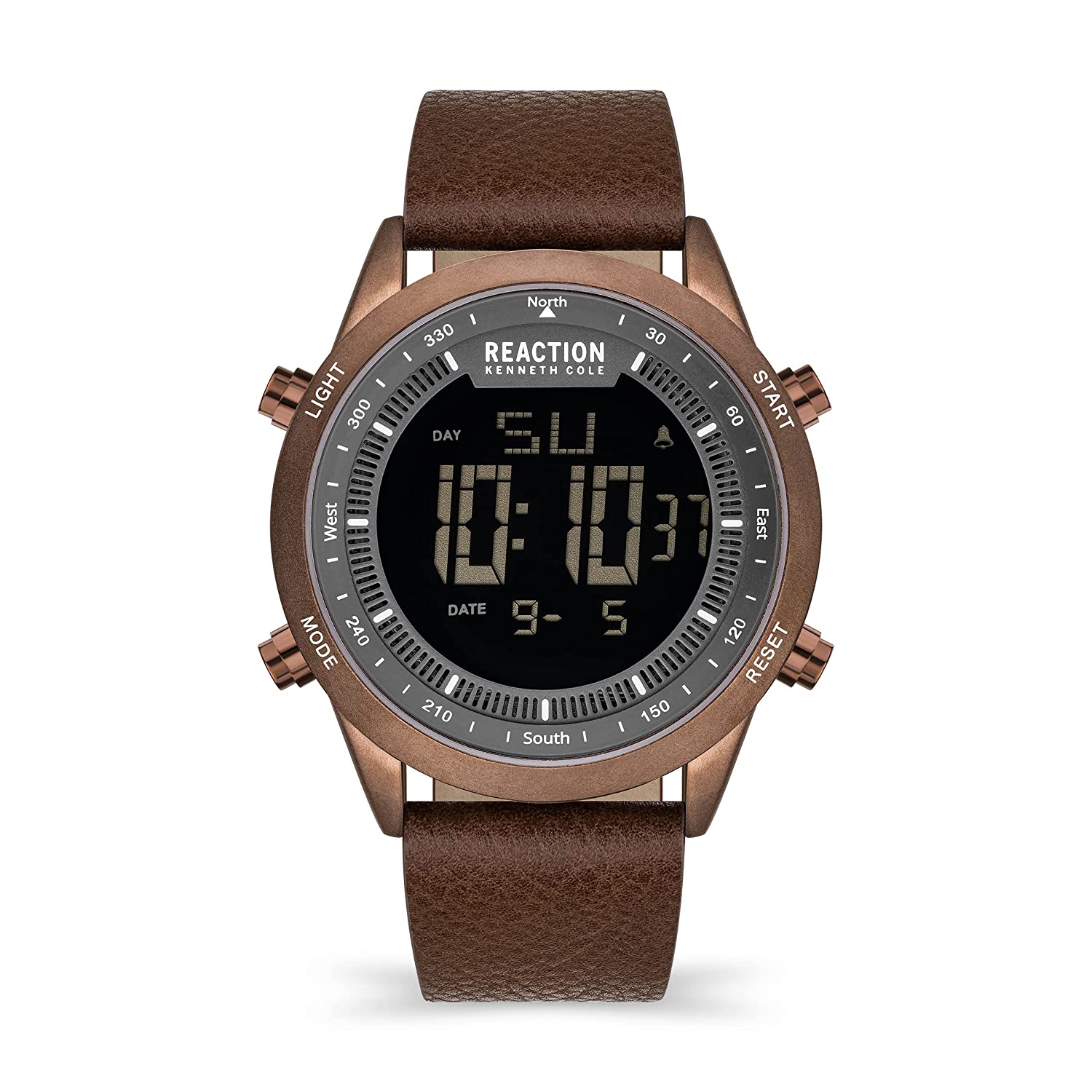 Kenneth Cole Reaction Digital Men Brown Leather Strap Rees KRWGD2191202