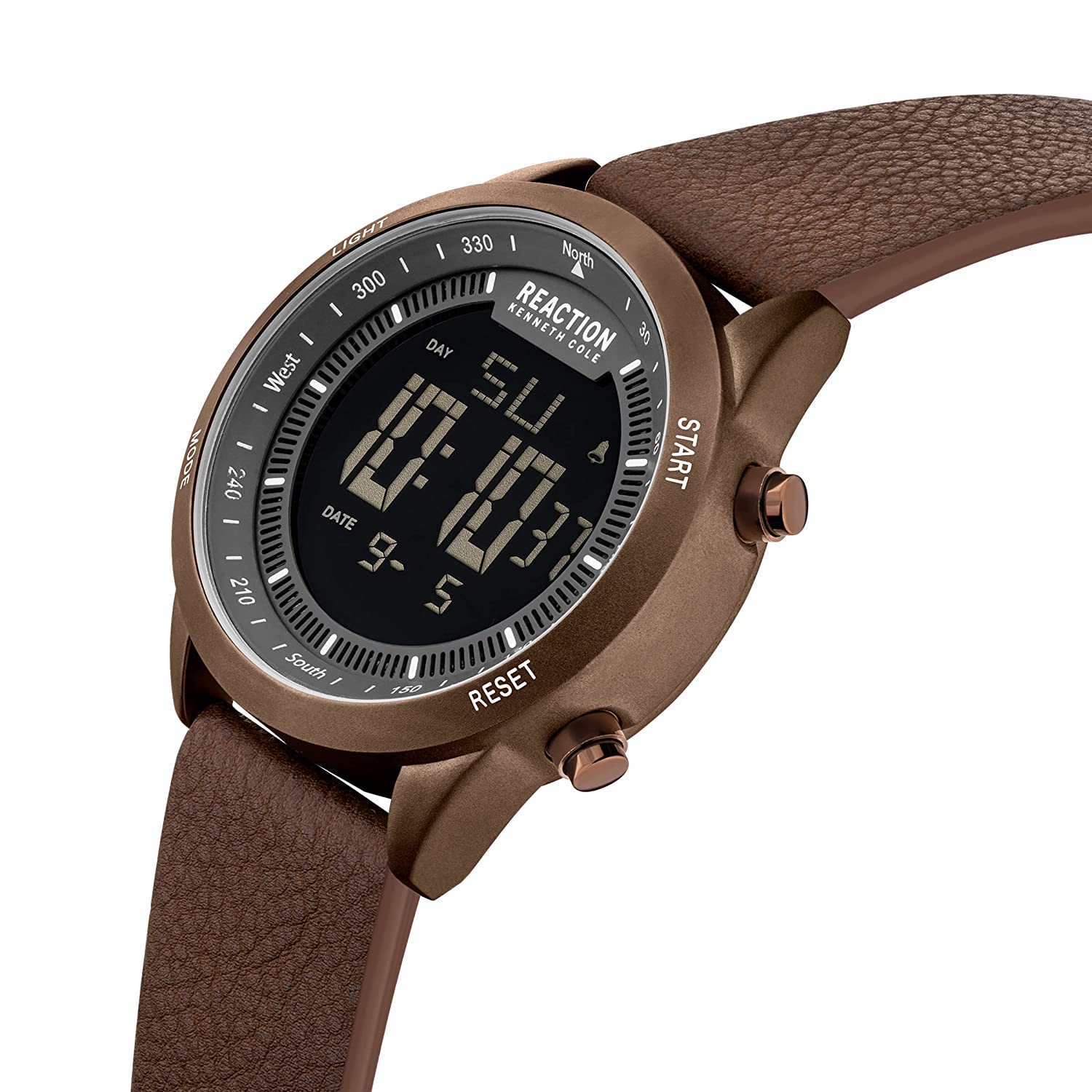 Kenneth Cole Reaction Digital Men Brown Leather Strap Rees KRWGD2191202