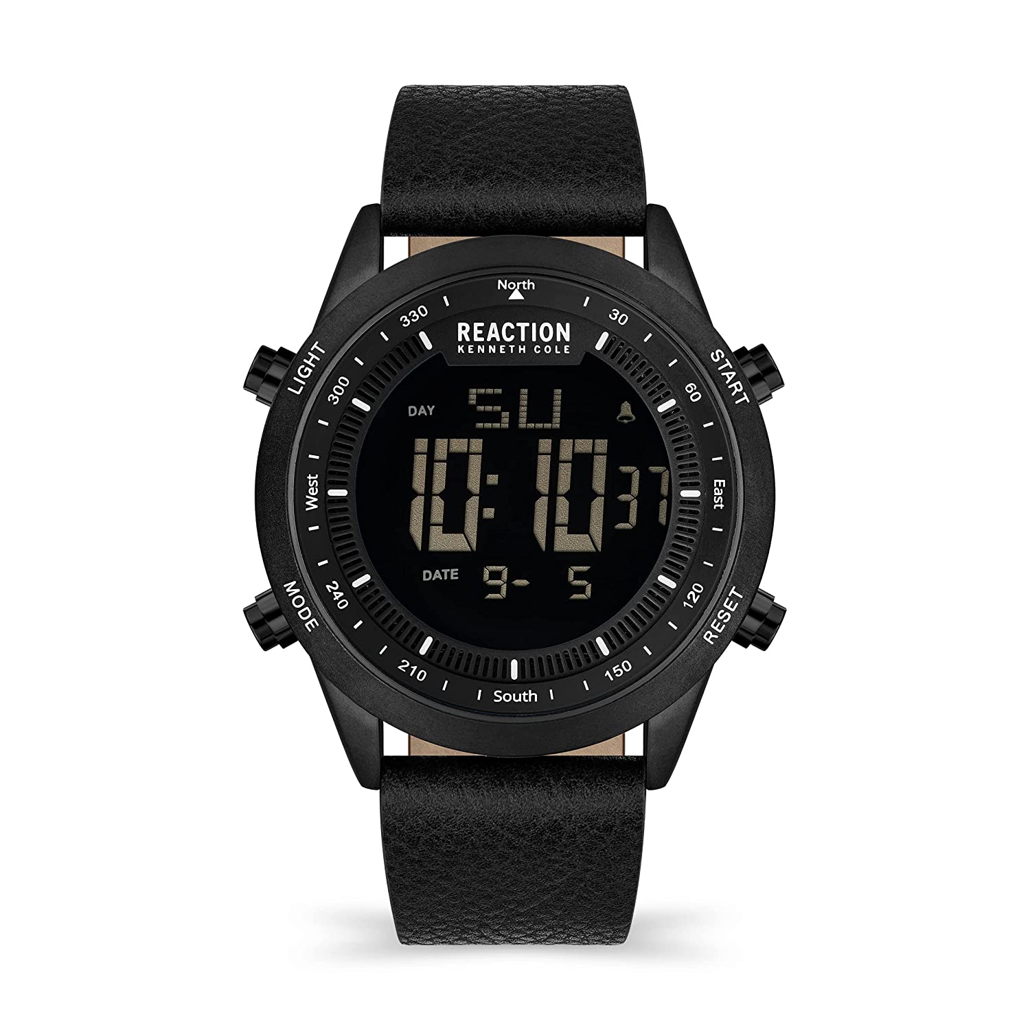 Kenneth Cole Reaction Analog Digital Men Black Leather Strap Rees KRWGD2191203