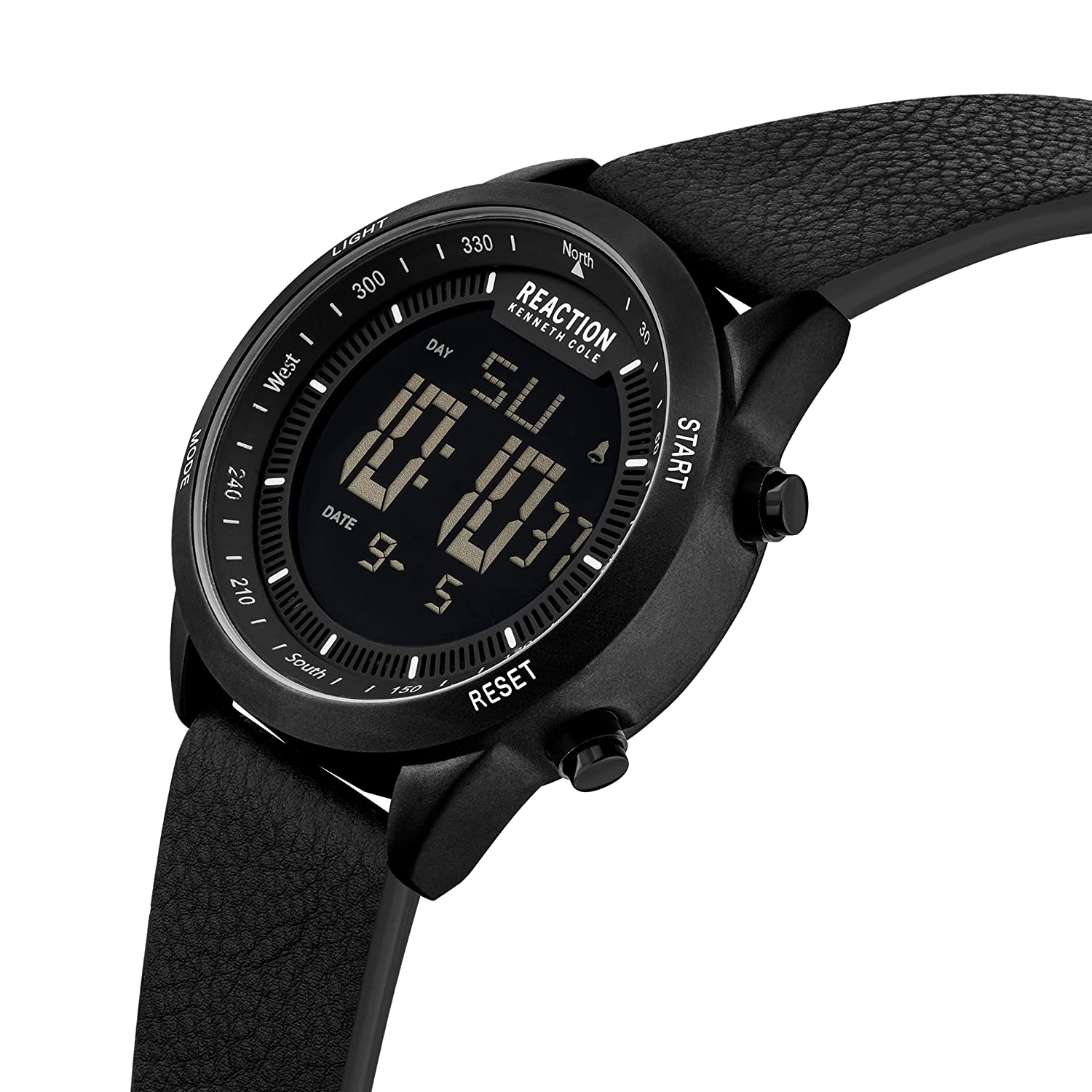 Kenneth Cole Reaction Analog Digital Men Black Leather Strap Rees KRWGD2191203