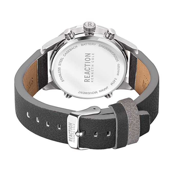 Kenneth Cole Reaction Analog Digital Men Black Leather Strap Neo KRWGD2191803
