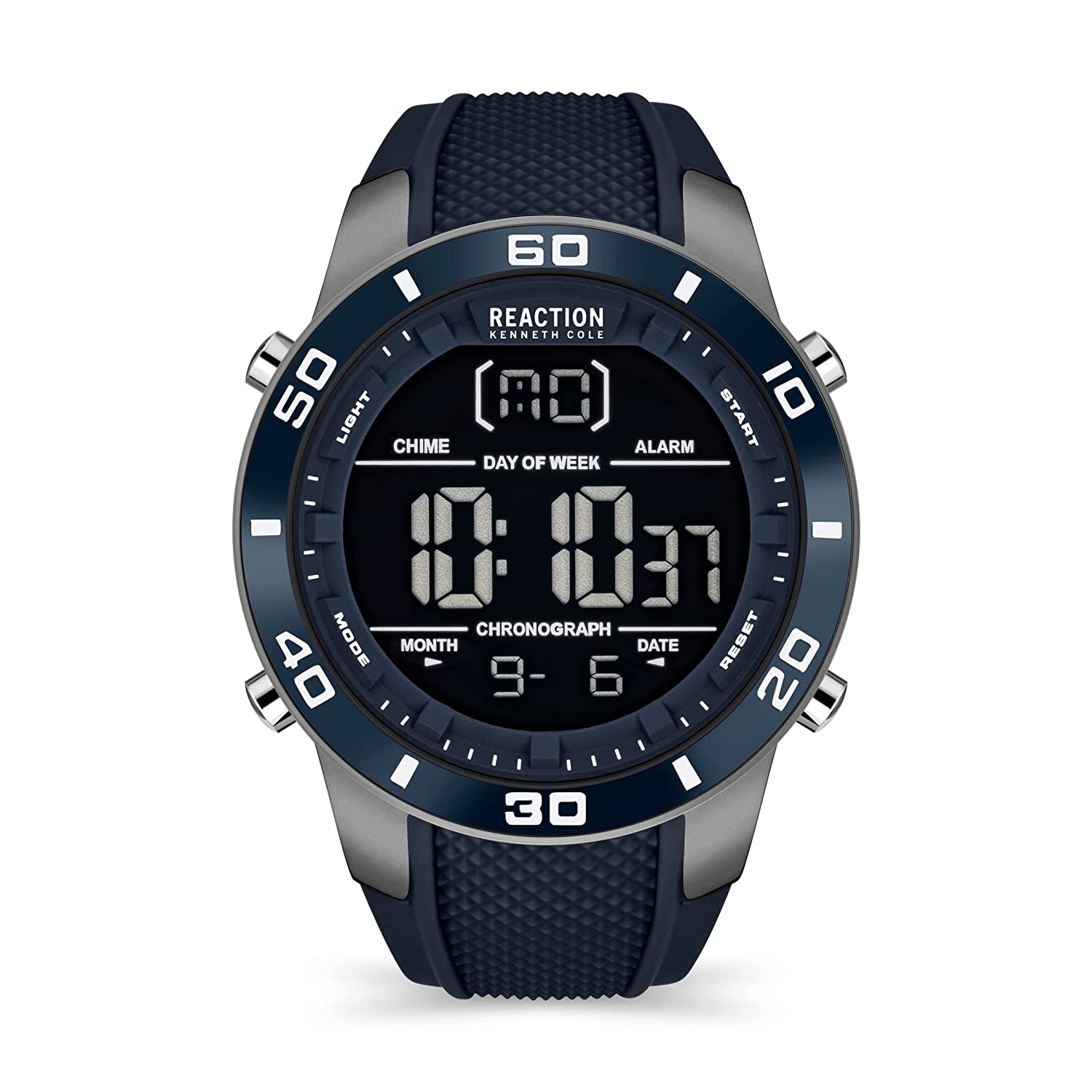 Kenneth Cole Reaction Digital Men Blue Silicon Strap Beam KRWGP2191302