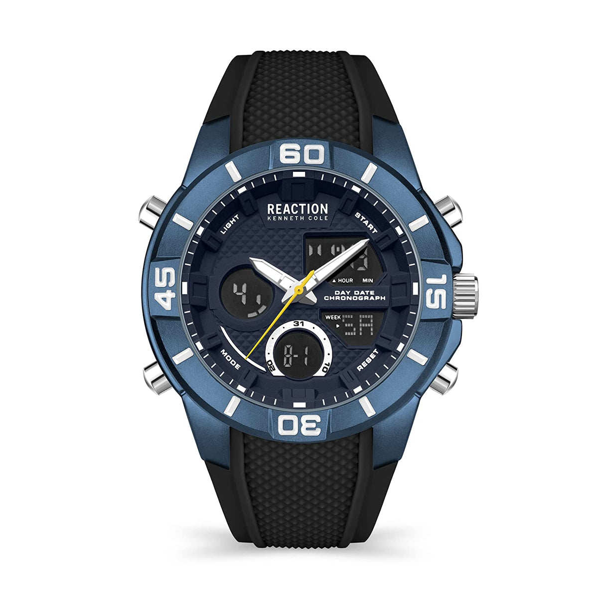 Kenneth Cole Reaction Analog Digital Men Black Silicon Strap Jade KRWGP2192102