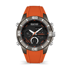 Kenneth Cole Reaction Analogue-Digital Men ORANGE Silicon Strap Jade KRWGP2192103