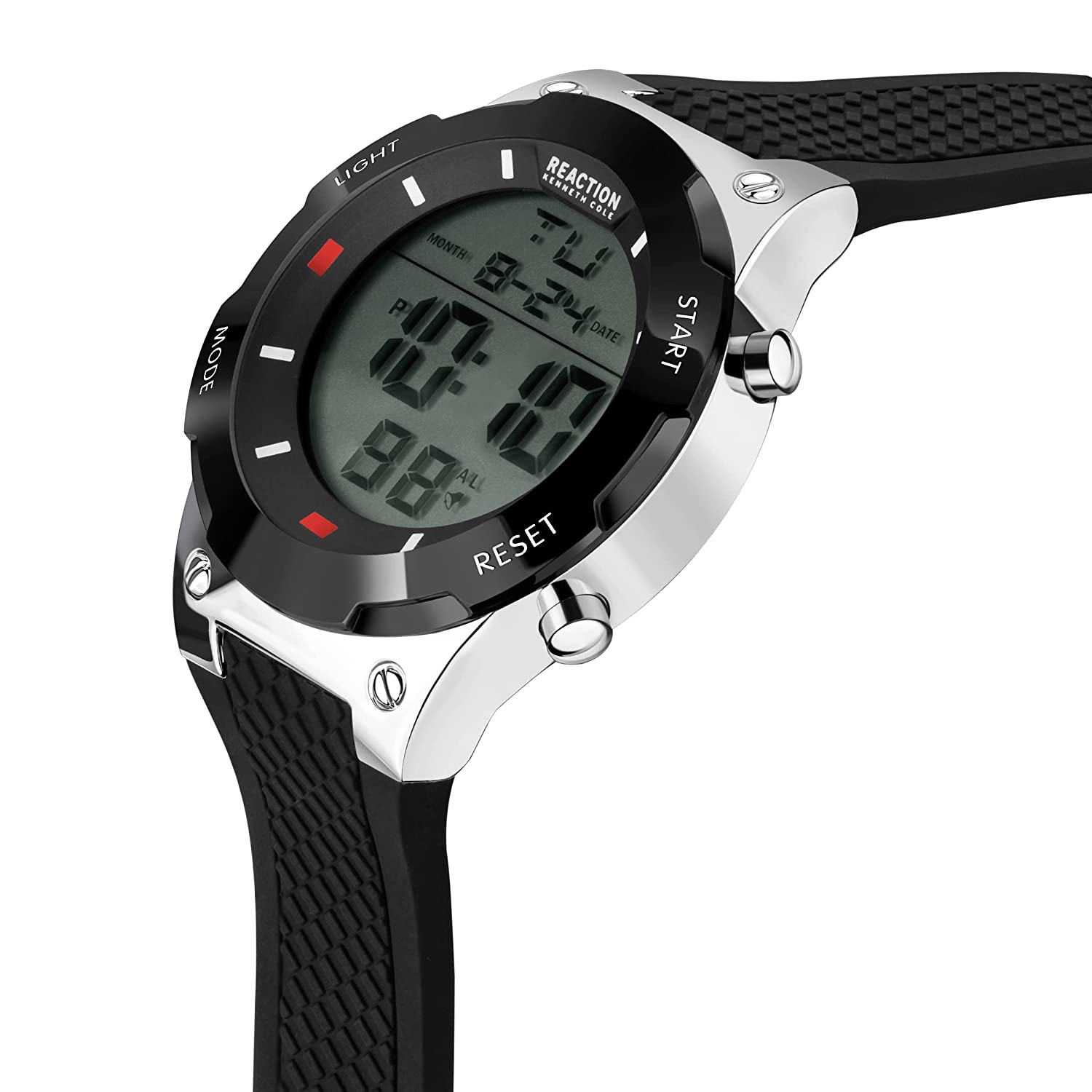 Kenneth Cole Reaction Analog Digital Men Black Silicon Strap Walt KRWGP2194304