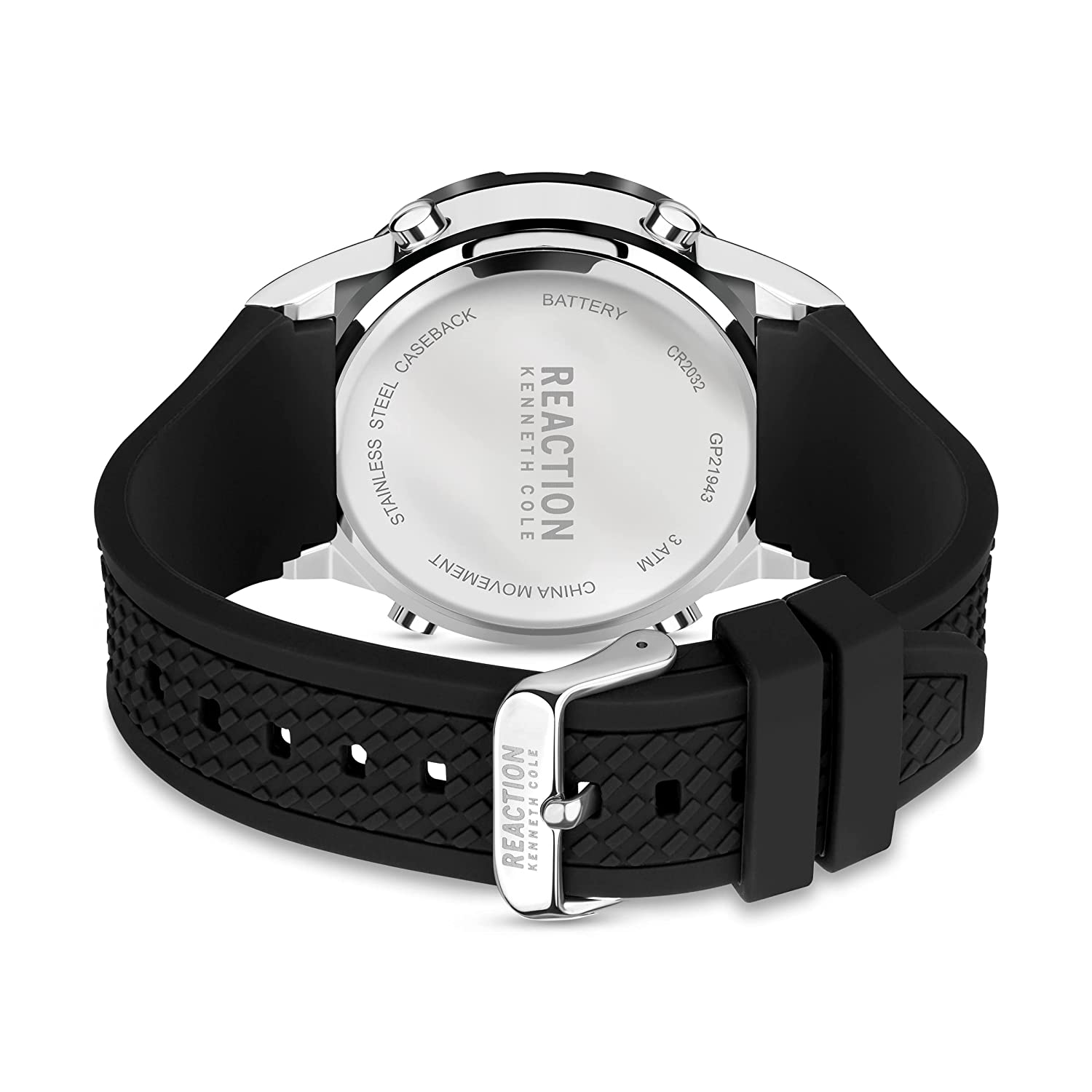 Kenneth Cole Reaction Analog Digital Men Black Silicon Strap Walt KRWGP2194304