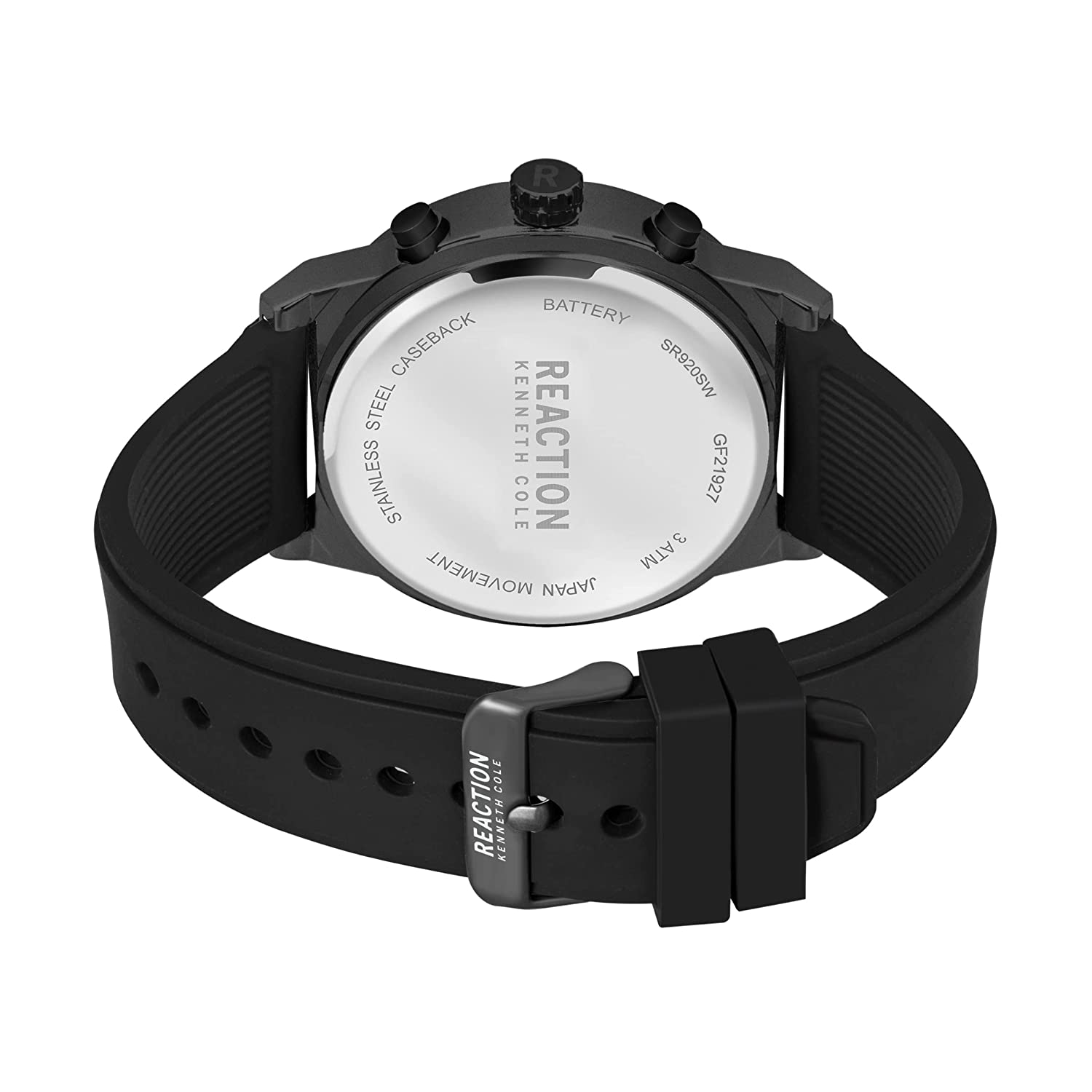 Kenneth Cole Reaction Chrono Men Black Silicon Strap Paul KRWGQ2192703