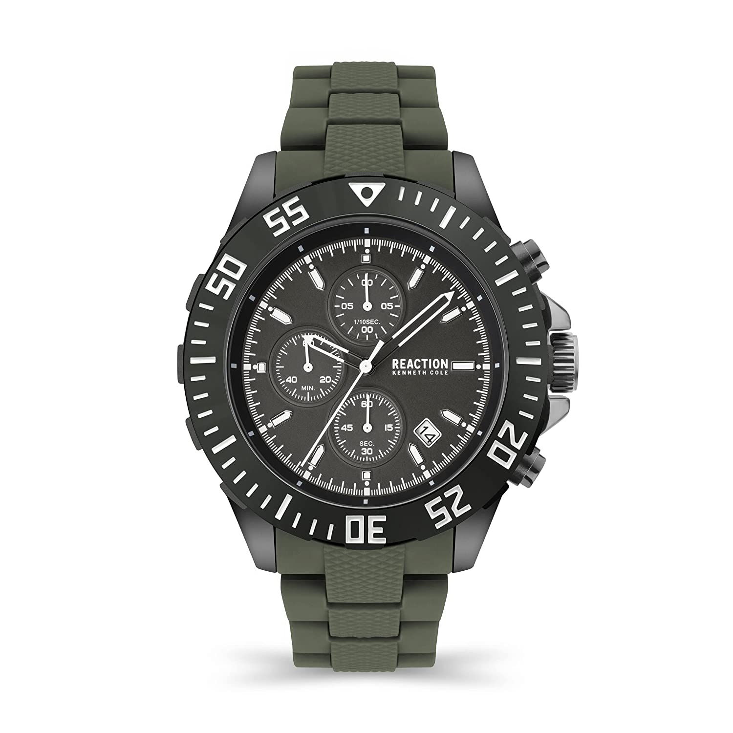 Kenneth Cole Reaction Chrono Men GREEN TPU BAND Prime KRWGQ2193003