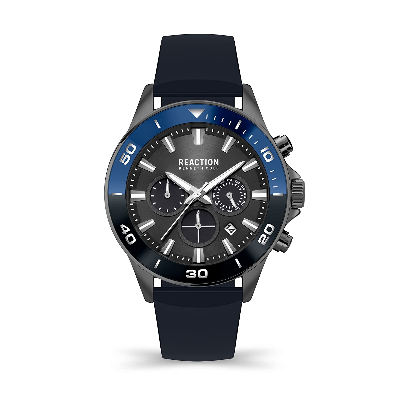 Kenneth Cole Reaction Chrono Men Blue Silicon Strap Zenith KRWGQ2193102