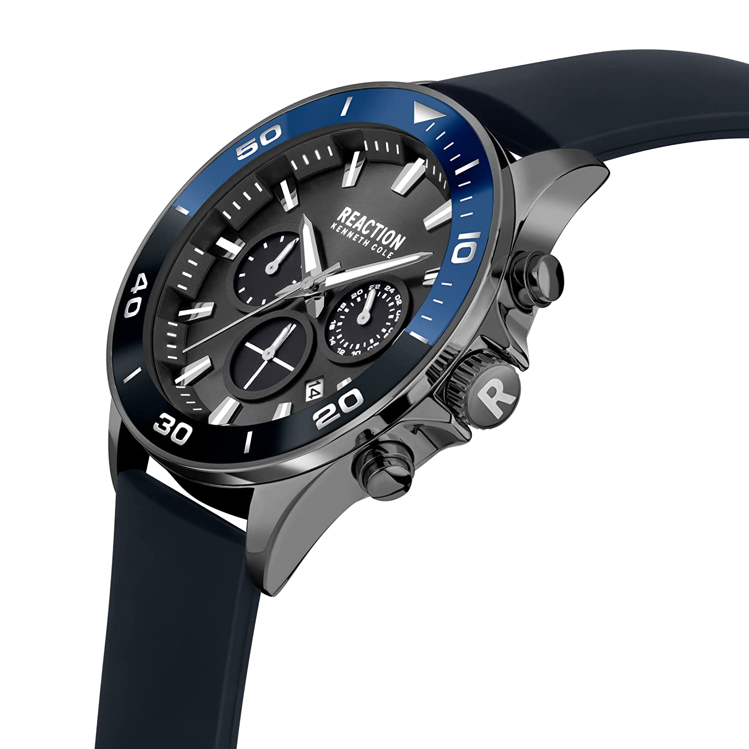 Kenneth Cole Reaction Chrono Men Blue Silicon Strap Zenith KRWGQ2193102
