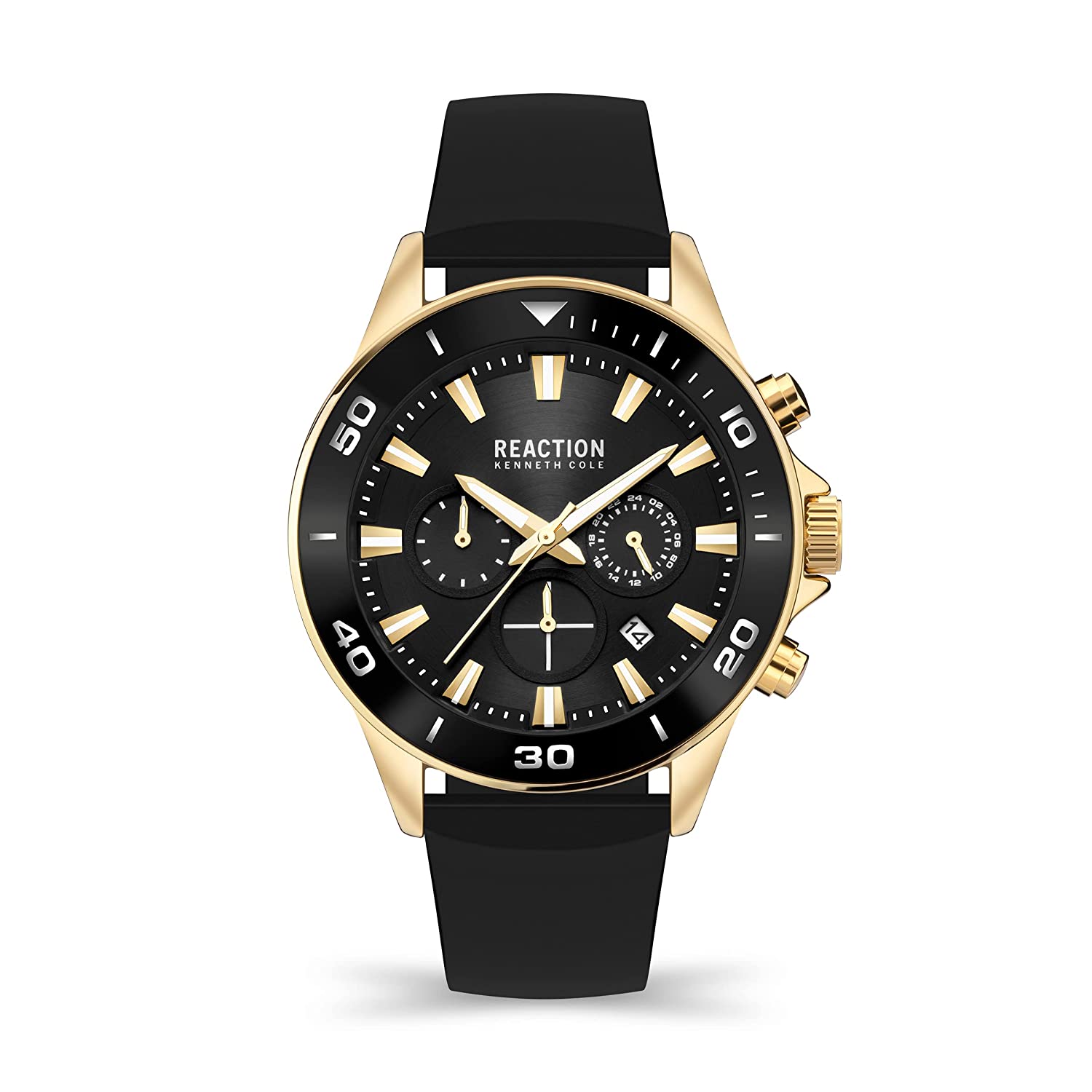 Kenneth Cole Reaction Chrono Men Black Silicon Strap Zenith KRWGQ2193103