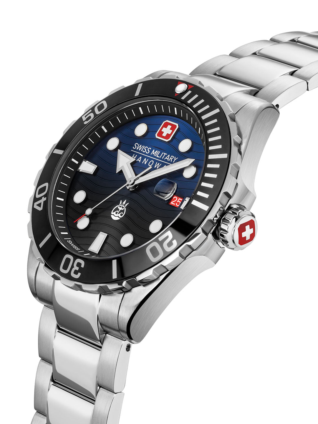 Swiss Military Hanowa SMWGH2200302 - Offshore Diver Ii Swiss Made Black & Blue Watch For Men
