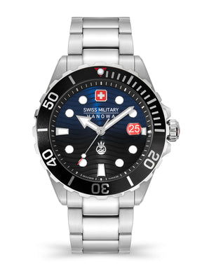 Swiss Military Hanowa SMWGH2200302 - Offshore Diver Ii Swiss Made Black & Blue Watch For Men