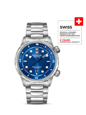 Swiss Military Hanowa BREAKWATER Blue Round Dial Analogue Swiss Made Watch For Mens-SMWGH0006403