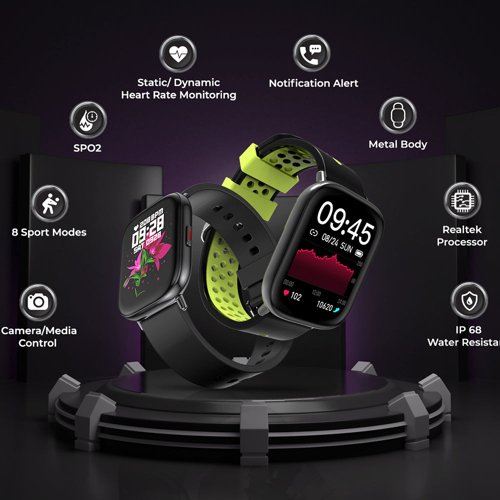 FCUK Fit Pro Full touch Bluetooth Calling Black Smart watch-FCUK009B
