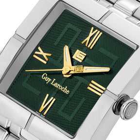 Guy Laroche Camille 3 Hands Green Square Dial SWISS MADE Watch for Men - GLWGG0000222
