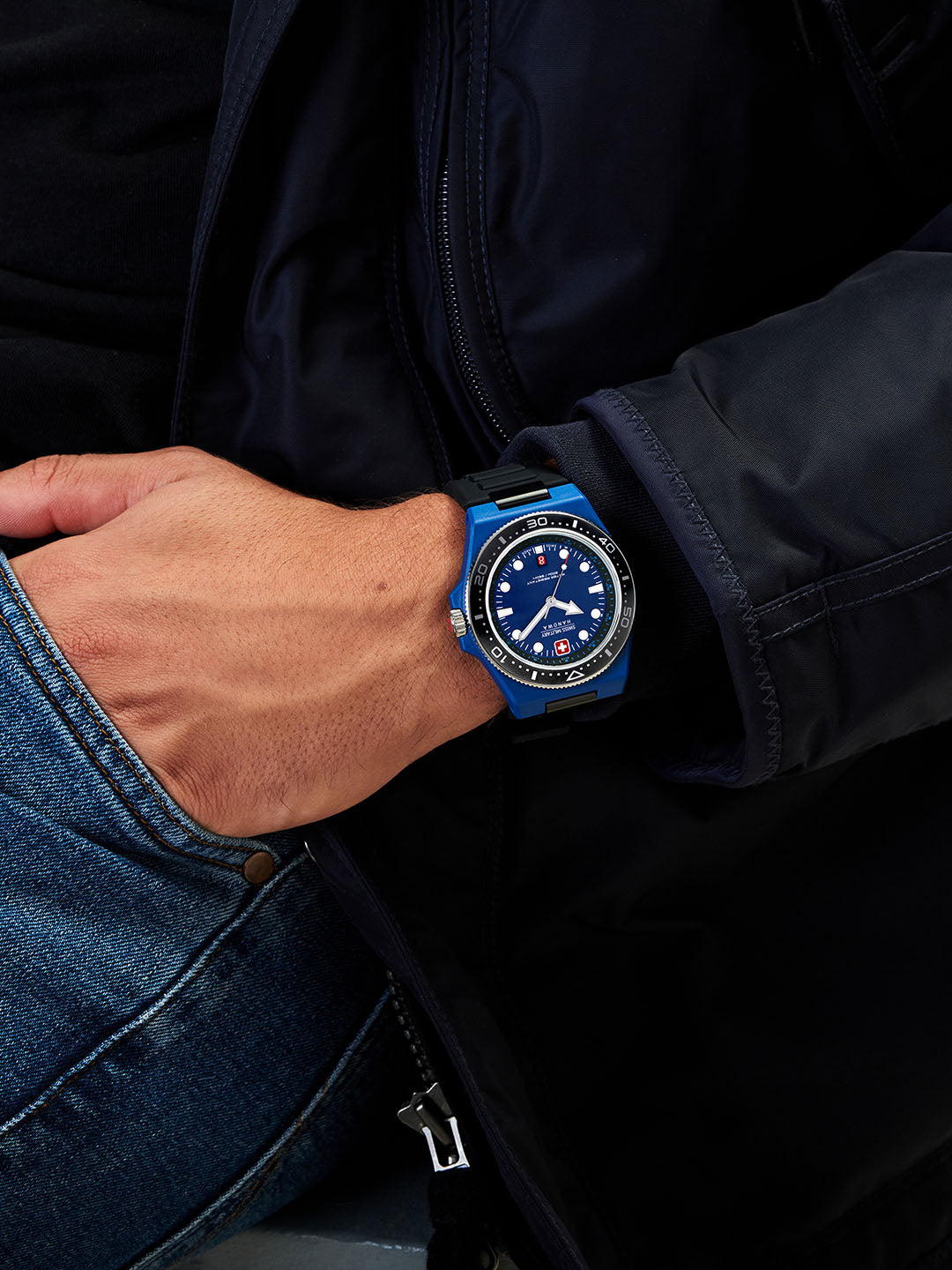 Swiss Military Hanowa SMWGN0001184 - Ocean Pioneer Swiss Made Blue Watch For Men