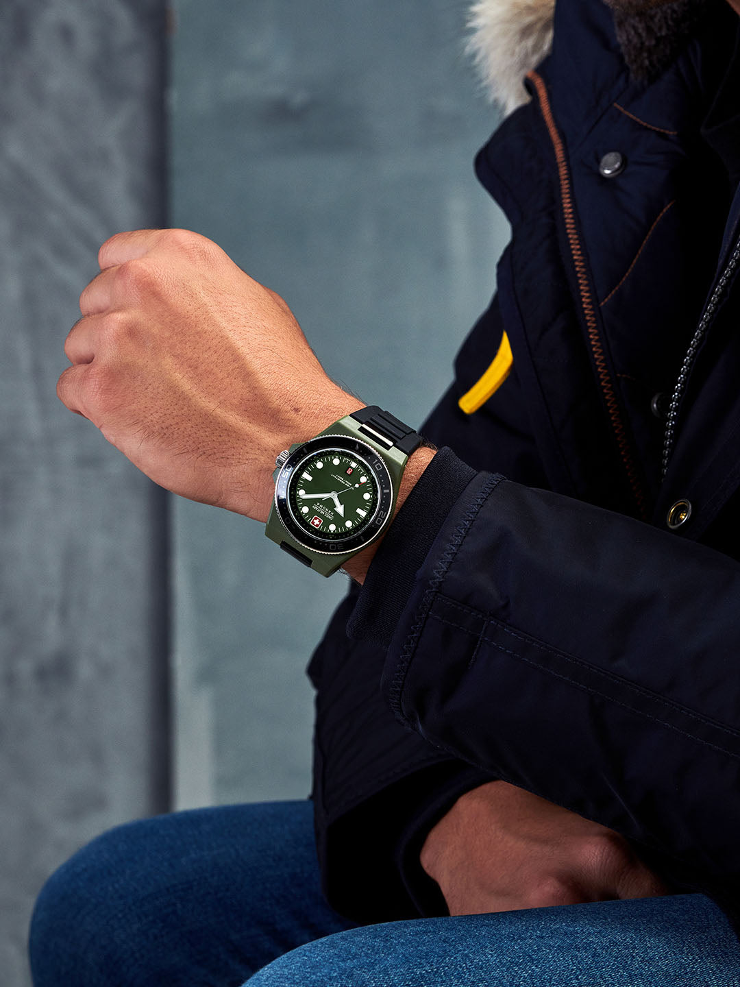 Swiss Military Hanowa SMWGN0001181 - Ocean Pioneer Swiss Made Green Watch For Men