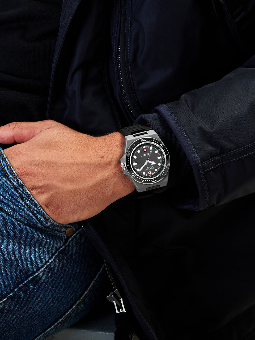 Swiss Military Hanowa SMWGN0001182 - Ocean Pioneer Swiss Made Grey Watch For Men