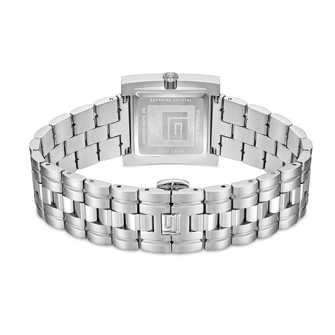 Guy Laroche Camille 3 Hands Silver Square Dial SWISS MADE Watch for Men - GLWGG0000204