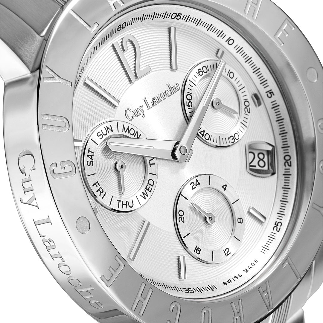 Guy Laroche Alex Multifunction Round Dial Silver SWISS MADE Watch for Men - GLWGG0000118