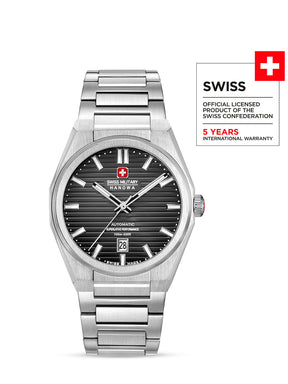Swiss Military Hanowa AVALANCHE Cool Grey Round Dial Automatic Swiss Made Watch For Mens-SMWGL0006903