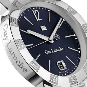 Guy Laroche Alex 3 Hands Round Dial Blue SWISS MADE Watch for Men - GLWGG0000106